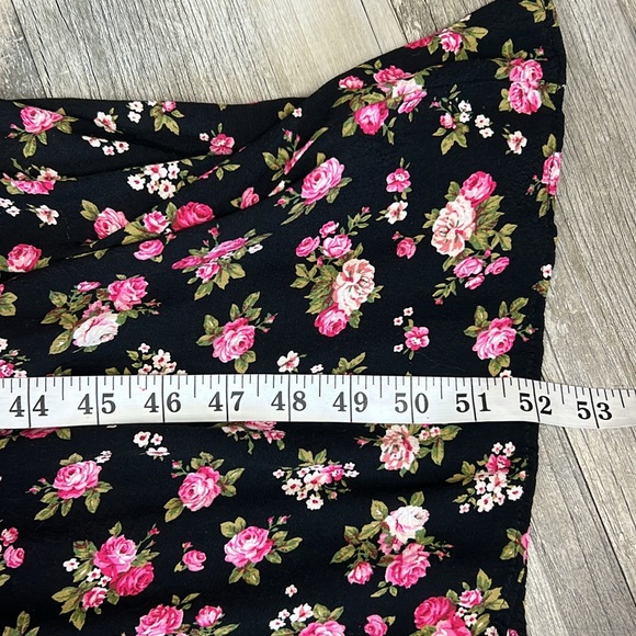 Zara Black Floral Midi Maci Long sleeve Cottagecore Rose Dress sz. S boho light - Picture 15 of 17